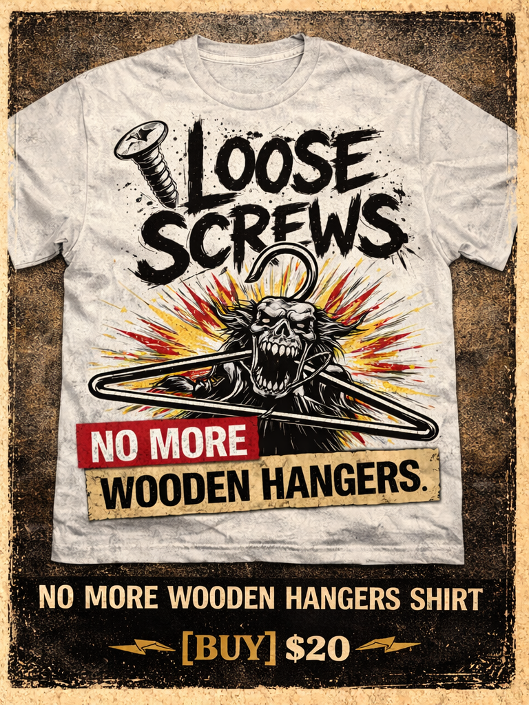 No More Wooden Hangers shirt ad